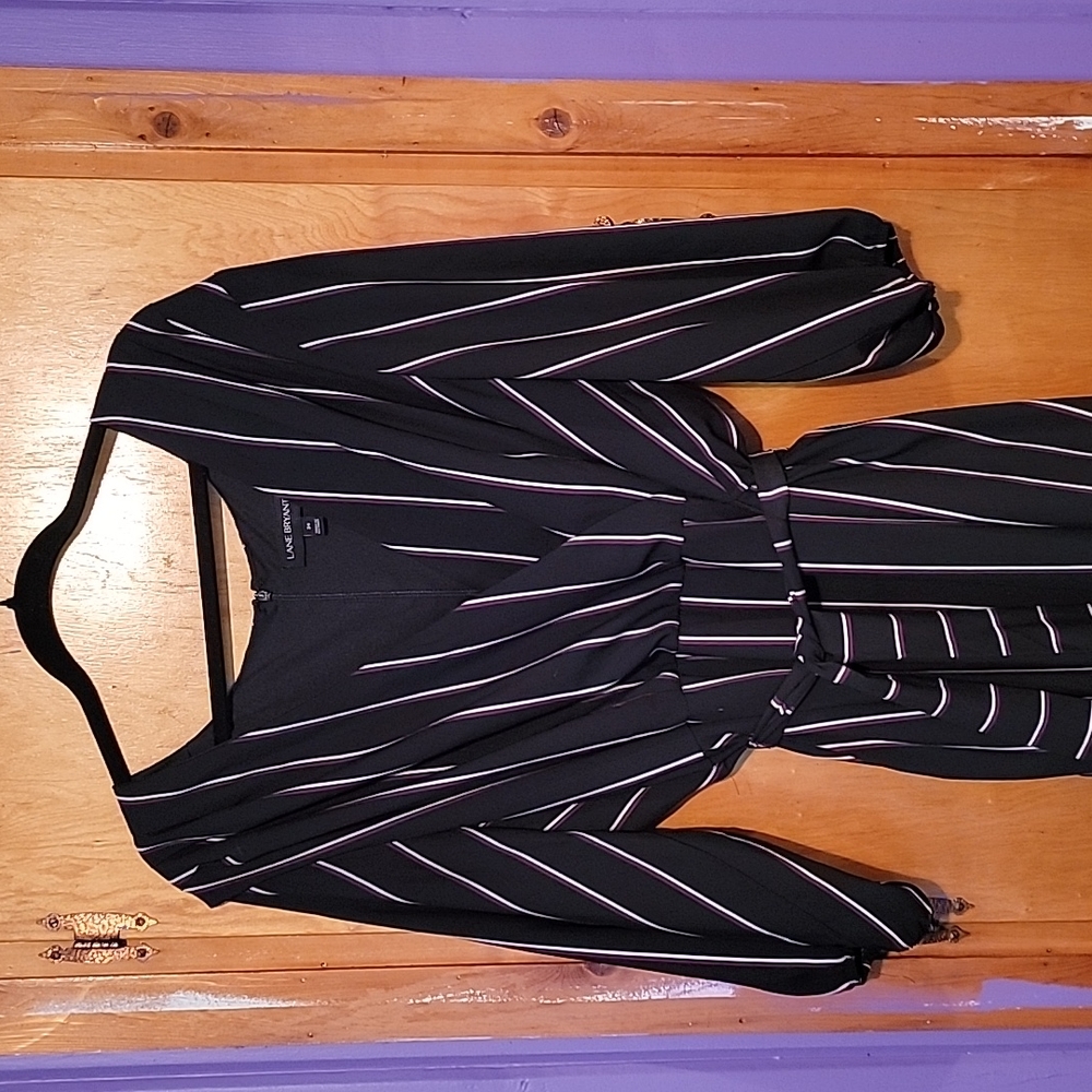 Black striped jumpsuit